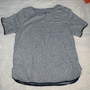 Loft tee w/ knit scalloped trim - size L